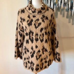 Kate Spade New York Leopard Chunky Sweater Sz Med